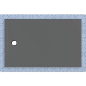 Geberit CleanFloor30 shower tray 551025DM1, flush with floor, with sealing fleece, 100 x 160 cm, graphite / matt