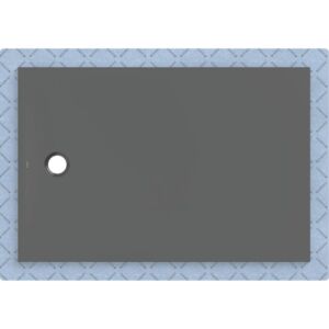 Geberit CleanFloor30 shower tray 551024DM1, flush with floor, with sealing fleece, 100 x 150 cm, graphite / matt