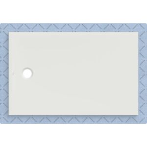 Receveur de douche Geberit CleanFloor30 551015001, affleurant au sol, avec joint d&#39;étanchéité en polaire, 90 x 140 cm, blanc mat