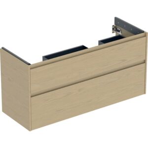 Geberit Renova Plan Unterschrank 504033PS1 2 Schubladen, Breite 124,5cm, Korpus/Front Eiche natur / Melamin Holzstruktur