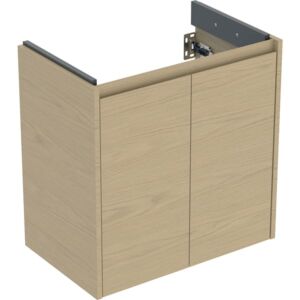 Geberit Renova Compact vanity unit 504085PS1, 2 doors, width 59.7cm, carcass/front natural oak / melamine wood structure