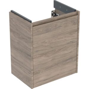 Meuble vasque Geberit Renova Compact 504083JR1 1 porte, structure en bois mélaminé, façade en noyer, largeur 50 cm