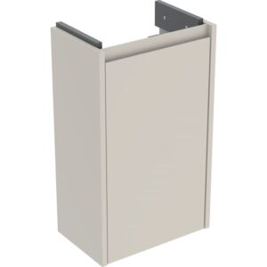 Geberit Renova Compact vanity unit 504080DB1 1 door, carcass/front sand grey / lacquered silk matt, width 35.8 cm