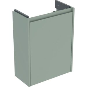 Meuble vasque Geberit Renova Compact 504082IK1 1 porte, structure/façade vert sauge / finition laquée satinée, largeur 45,7 cm