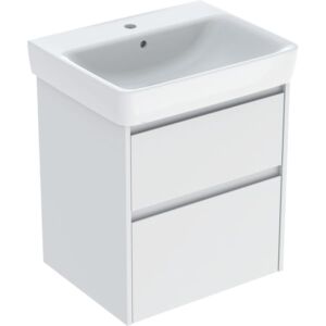 Geberit Renova Plan Waschtisch-Set 504036001 mit Unterschrank, Korpus/Front weiß / lackiert seidenmatt, Breite 60 cm