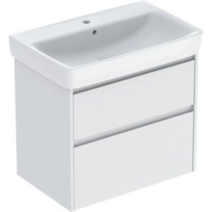 Geberit Renova Plan Waschtisch-Set 504037001 mit Unterschrank, Korpus/Front weiß / lackiert seidenmatt, Breite 75 cm