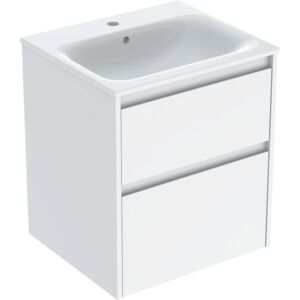 Geberit Renova Plan Möbel-Waschtisch-Set 504038018 Breite 55cm, Korpus/Front weiß / lackiert seidenglanz, Waschtisch weiß / KeraTect