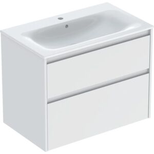 Geberit Renova Plan vanity unit 504040008, width 80cm, body/front white / lacquered satin finish, washbasin white / KeraTect