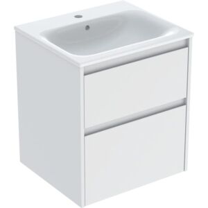 Geberit Renova Plan Möbel-Waschtisch-Set 504038008 Breite 55cm, Korpus/Front weiß / lackiert seidenmatt, Waschtisch weiß / KeraTect