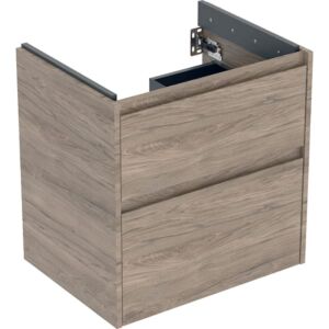 Geberit Renova Plan Waschtisch-Unterschrank 504027JR1 2 Schubladen, Korpus/Front Nussbaum / Melamin Holzstruktur, Breite 59,5 cm