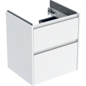 Meuble-lavabo Geberit Renova Plan 504026011, 2 tiroirs, corps/façade blanc/finition laquée satinée, largeur 54,6 cm