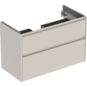 Geberit Renova Plan Waschtisch-Unterschrank 504032DB1 2 Schubladen, Korpus/Front sandgrau / lackiert seidenmatt, Breite 94,8 cm