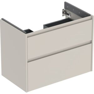 Geberit Renova Plan Waschtisch-Unterschrank 504030DB1 2 Schubladen, Korpus/Front sandgrau / lackiert seidenmatt, Breite 79,4 cm