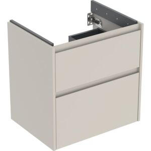 Geberit Renova Plan Waschtisch-Unterschrank 504027DB1 2 Schubladen, Korpus/Front sandgrau / lackiert seidenmatt, Breite 59,5 cm