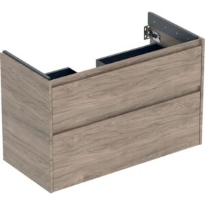 Geberit Renova Plan Waschtisch-Unterschrank 504032JR1 2 Schubladen, Korpus/Front Nussbaum / Melamin Holzstruktur, Breite 94,8 cm