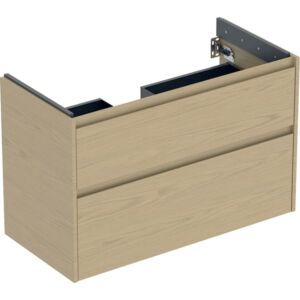 Meuble vasque Geberit Renova Plan 504032PS1 avec 2 tiroirs, structure en chêne naturel/bois mélaminé, largeur 94,8 cm