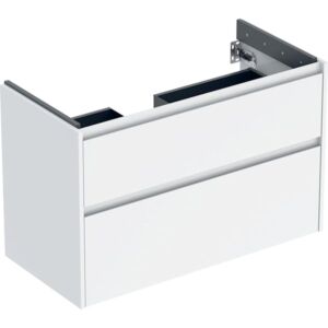 Geberit Renova Plan Waschtisch-Unterschrank 504032011 2 Schubladen, Korpus/Front weiß / lackiert seidenglanz, Breite 94,8 cm