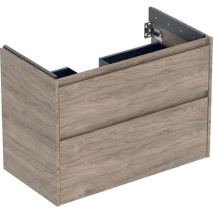 Geberit Renova Plan Waschtisch-Unterschrank 504031JR1 2 Schubladen, Korpus/Front Nussbaum / Melamin Holzstruktur, Breite 84,6 cm