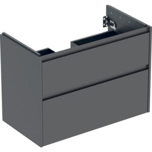 Meuble-lavabo Geberit Renova Plan 504031JK1, 2 tiroirs, caisson/façade en laque satinée, largeur 84,6 cm