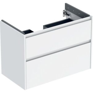 Meuble-lavabo Geberit Renova Plan 504031011, 2 tiroirs, structure/façade blanche/finition laquée satinée, largeur 84,6 cm