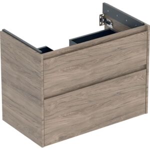 Geberit Renova Plan Waschtisch-Unterschrank 504030JR1 2 Schubladen, Korpus/Front Nussbaum / Melamin Holzstruktur, Breite 79,4 cm