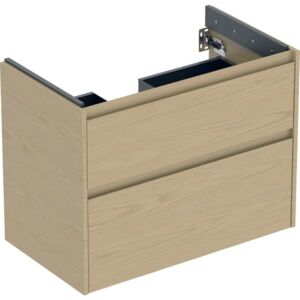 Meuble vasque Geberit Renova Plan 504030PS1 avec 2 tiroirs, structure en chêne naturel/mélaminé, largeur 79,4 cm