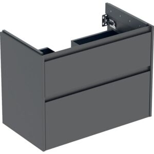 Geberit Renova Plan Waschtisch-Unterschrank 504030JK1 2 Schubladen, Korpus/Front lava / lackiert seidenmatt, Breite 79,4 cm