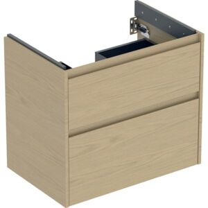 Meuble vasque Geberit Renova Plan 504029PS1 avec 2 tiroirs, structure en chêne naturel/mélaminé, largeur 69,3 cm
