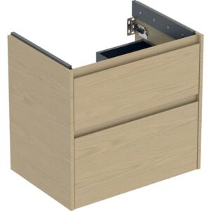 Meuble vasque Geberit Renova Plan 504028PS1 avec 2 tiroirs, structure en chêne naturel/mélaminé, largeur 64,4 cm
