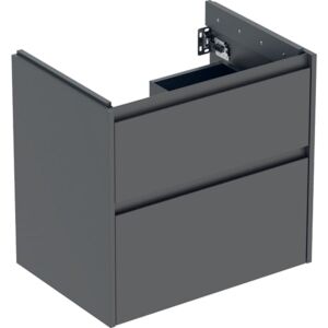 Geberit Renova Plan Waschtisch-Unterschrank 504028JK1 2 Schubladen, Korpus/Front lava / lackiert seidenmatt, Breite 64,4 cm