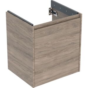 Geberit Renova Plan vanity unit 504024JR1, carcass/front walnut/melamine wood structure, width 54.6 cm, 1 door