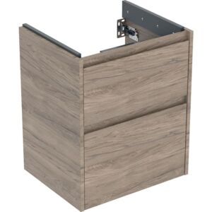 Geberit Renova Plan Waschtisch-Unterschrank 504025JR1 2 Schubladen, Korpus/Front Nussbaum / Melamin Holzstruktur, Breite 50,4 cm