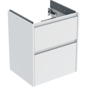 Meuble vasque Geberit Renova Plan 504025001, 2 tiroirs, structure/façade blanche/finition laquée satinée, largeur 50,4 cm