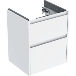 Geberit Renova Plan vanity unit 504025011, 2 drawers, body/front white / lacquered satin finish, width 50.4 cm