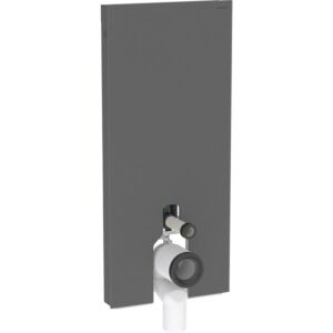 Geberit Monolith floor-standing toilet module 131033CD5, black front, black side panels / brushed aluminum, installation height 114cm