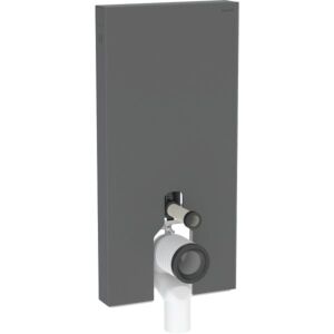 Geberit Monolith Stand-WC-Modul 131003CD5 Front schwarz, Seitenverkleidung schwarz / Aluminium gebürstet, Stand-WC, 101cm
