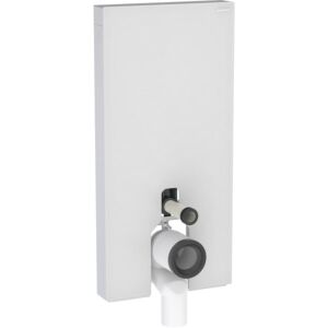 Module WC sur pied Geberit Monolith 131003TD5, façade blanche, panneaux latéraux en aluminium brossé, WC sur pied, 101 cm