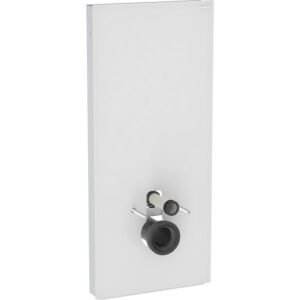 Geberit Monolith Plus sanitary module 131231TD7, white front, brushed aluminum side panels, installation height 114cm