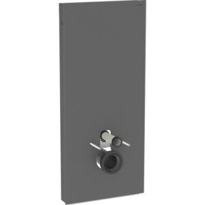 Geberit Monolith Plus sanitary module 131231CD7, front black, side panels black / brushed aluminum, installation height 114cm