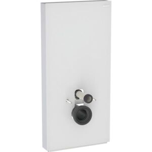 Geberit Monolith Plus sanitary module 131222TD7, white front, brushed aluminum side panels, installation height 101cm