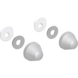 Geberit top cap set 217713461 chrome mat, lot de 2 pièces, plastique, blanc