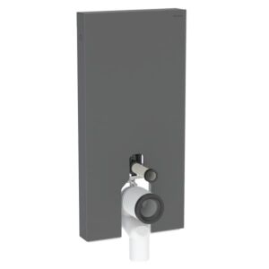 Geberit Monolith Plus floor-standing toilet module 131203CD7, front black, side panels black / brushed aluminum, installation height 101cm