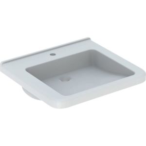 Geberit Renova Comfort lavabo 128662000 60 x 55 cm, blanc, accessible en fauteuil roulant, sans trop-plein