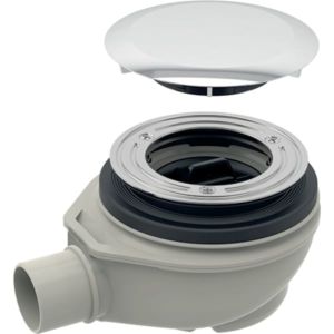 Geberit d90 shower tray drain 150554211 high-gloss chrome-plated, with drain cover, water seal height 50mm, outlet made of PP