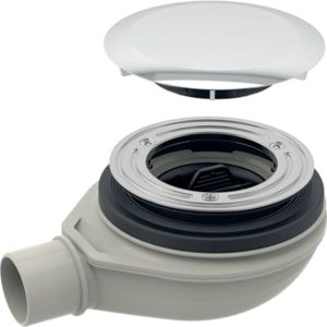 Geberit d90 shower tray drain 150582211 high-gloss chrome-plated, with drain cover, water seal height 30mm, outlet made of PP