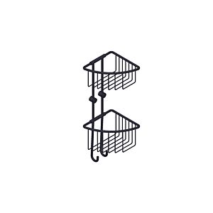 Giese Twin-Set Shower Basket 30020-14, removable without tools, 2 hooks, 2 baskets, matte black
