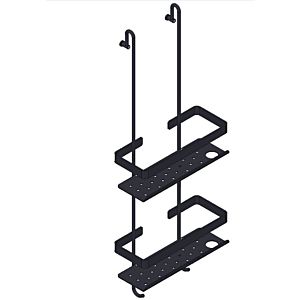 Giese Bodyguard Newport Duschkorb 30710-14 Halter für Rasierer, schwarz matt