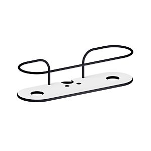 Giese shower basket 40600-14 with side holder for razors, mounting on a shower rail, black matt laminate (HPL) white