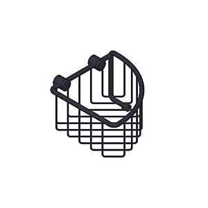 Giese Uni-Set shower basket 30018-14, removable without tools, 1 hook, corner model, matte black
