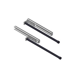 Porte-serviettes Giese 91313-14, noir mat, avec rail anodisé argenté.